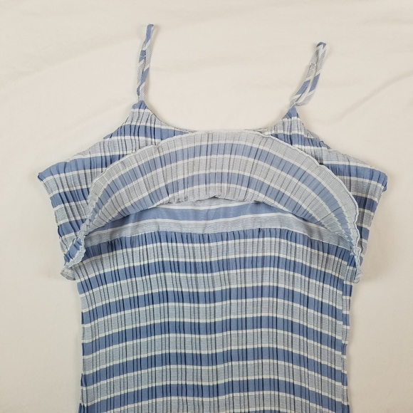 Perfectly Priscilla Blue White Striped Tank Top Summer Blouse Size XL - Picture 4 of 12